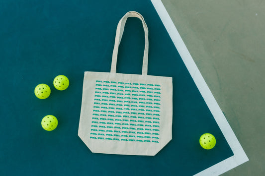 pickleball canvas tote bag